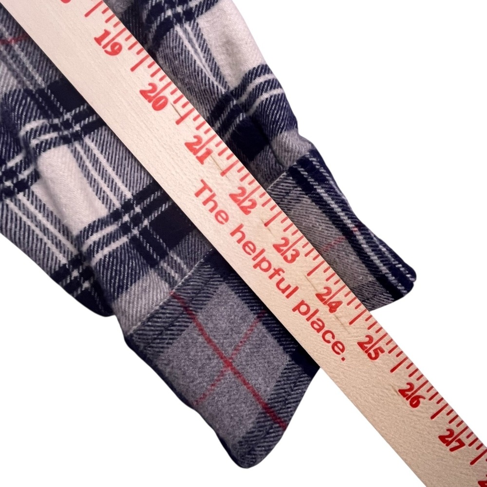 American Eagle Mens Super Soft Flannel Shirt Plaid Navy Grey Red Size Medium Y2K - Picture 9 of 9